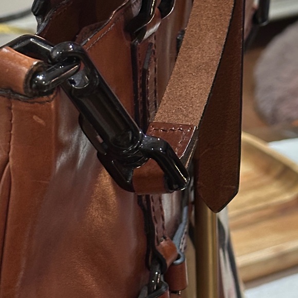 BURBERRY Brown Bridle Housecheck Leather and Canvas Slim Tote, 🤎 GORGEOUS 🧡 - Picture 7 of 16